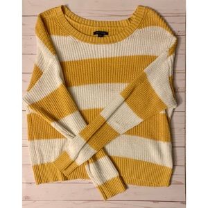 American Eagle yellow/white striped sweater